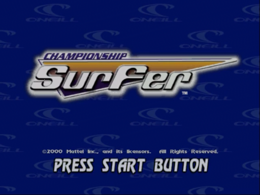 Championship Surfer title screen for Sega Dreamcast